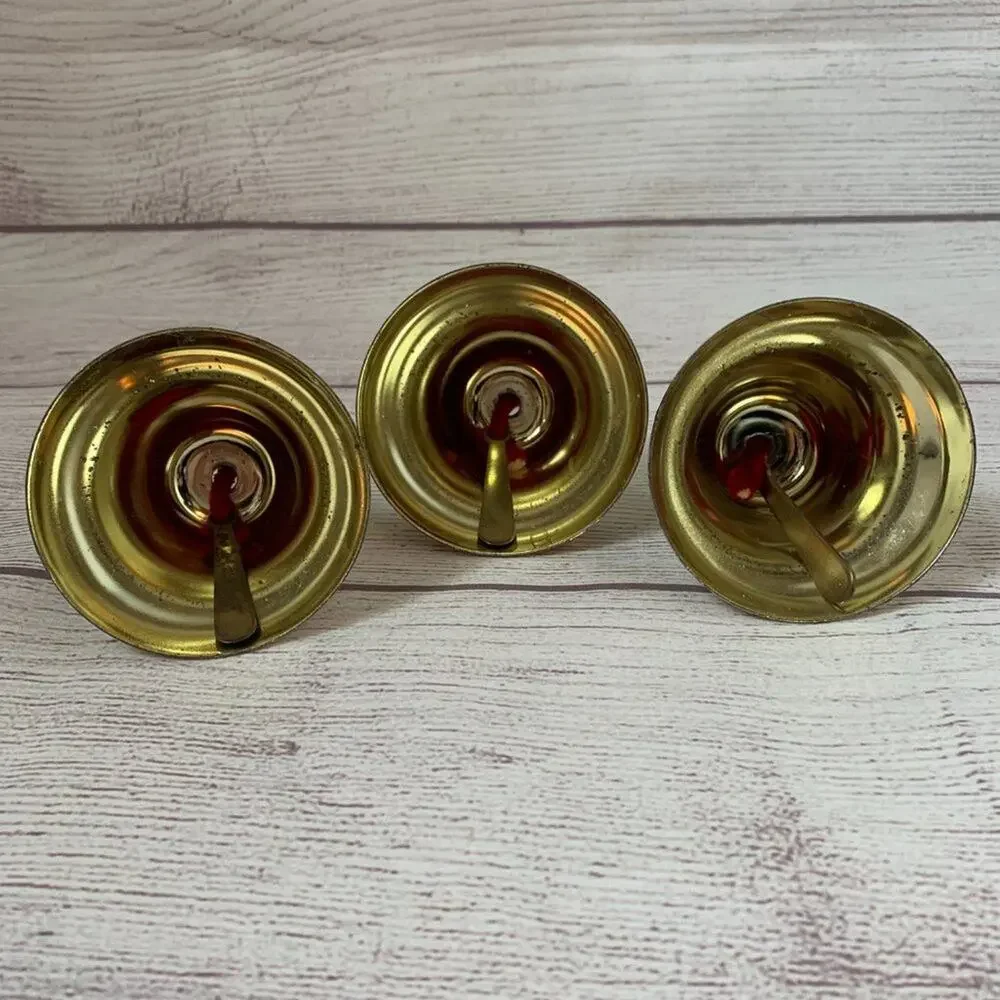 Vintage Gold Metal Bells Set of 3 with Red Strings 3